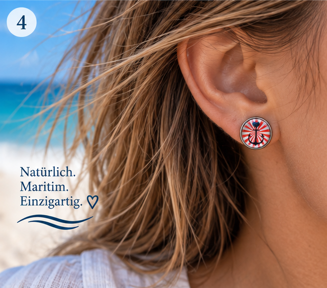 Cabochon Ohrstecker Anker