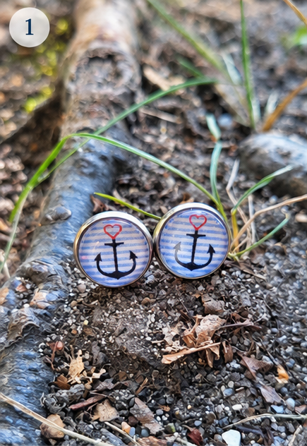 Cabochon Ohrstecker Ahoi