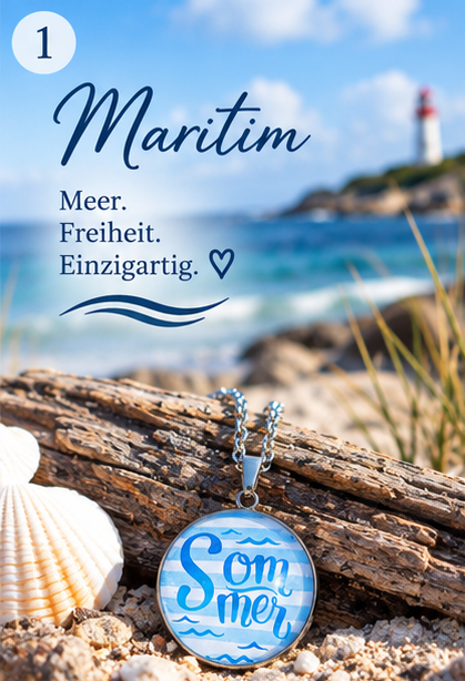 Cabochon Halskette Sommer