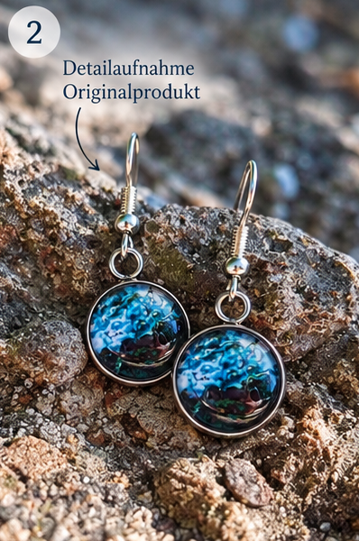 Cabochon Ohrringe Atlantik