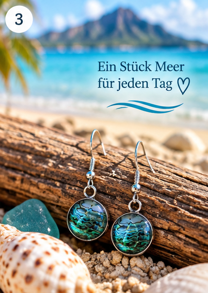 Cabochon Ohrringe Karibisches Meer