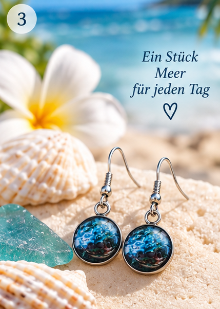 Cabochon Ohrringe Atlantik