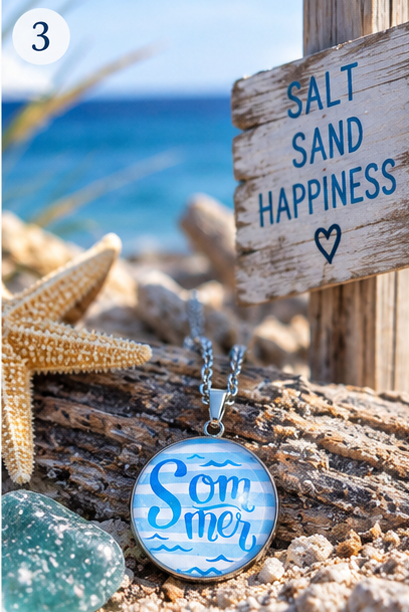 Cabochon Halskette Sommer