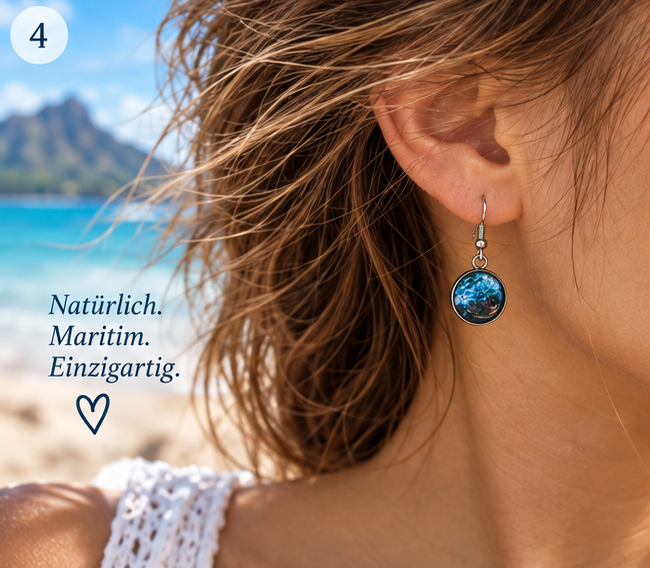 Cabochon Ohrringe Atlantik