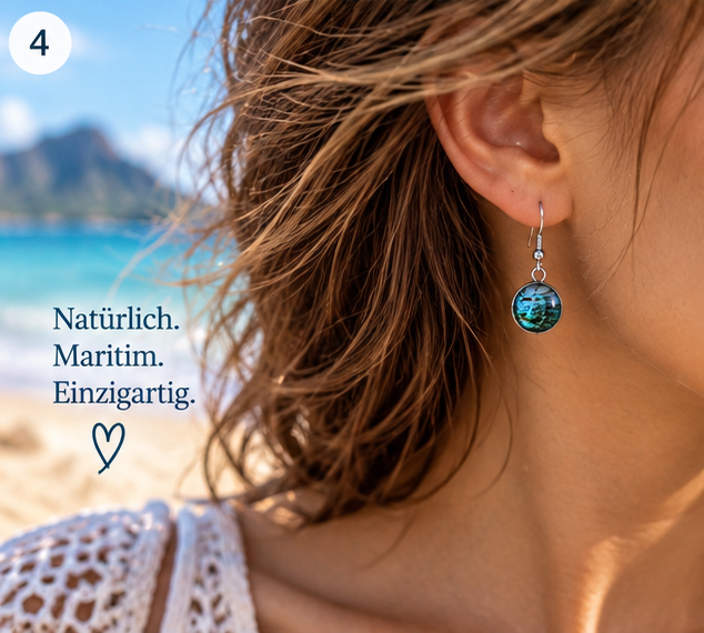 Cabochon Ohrringe Karibisches Meer