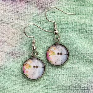 Cabochon Ohrringe Black Dragonfly