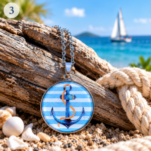 Cabochon Halskette Anker