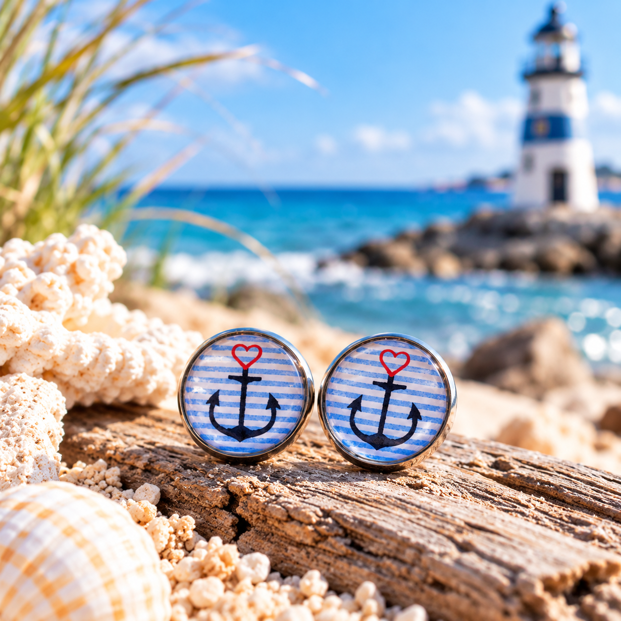 Cabochon Ohrstecker Ahoi