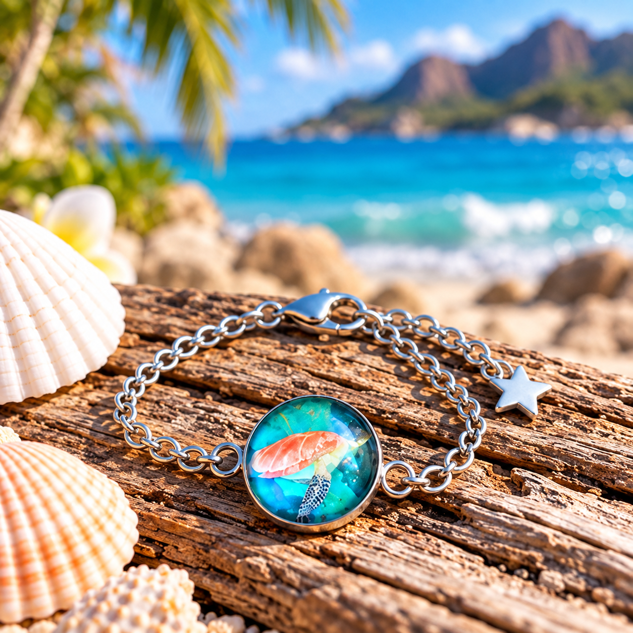 Cabochon Armkette Schildkröte