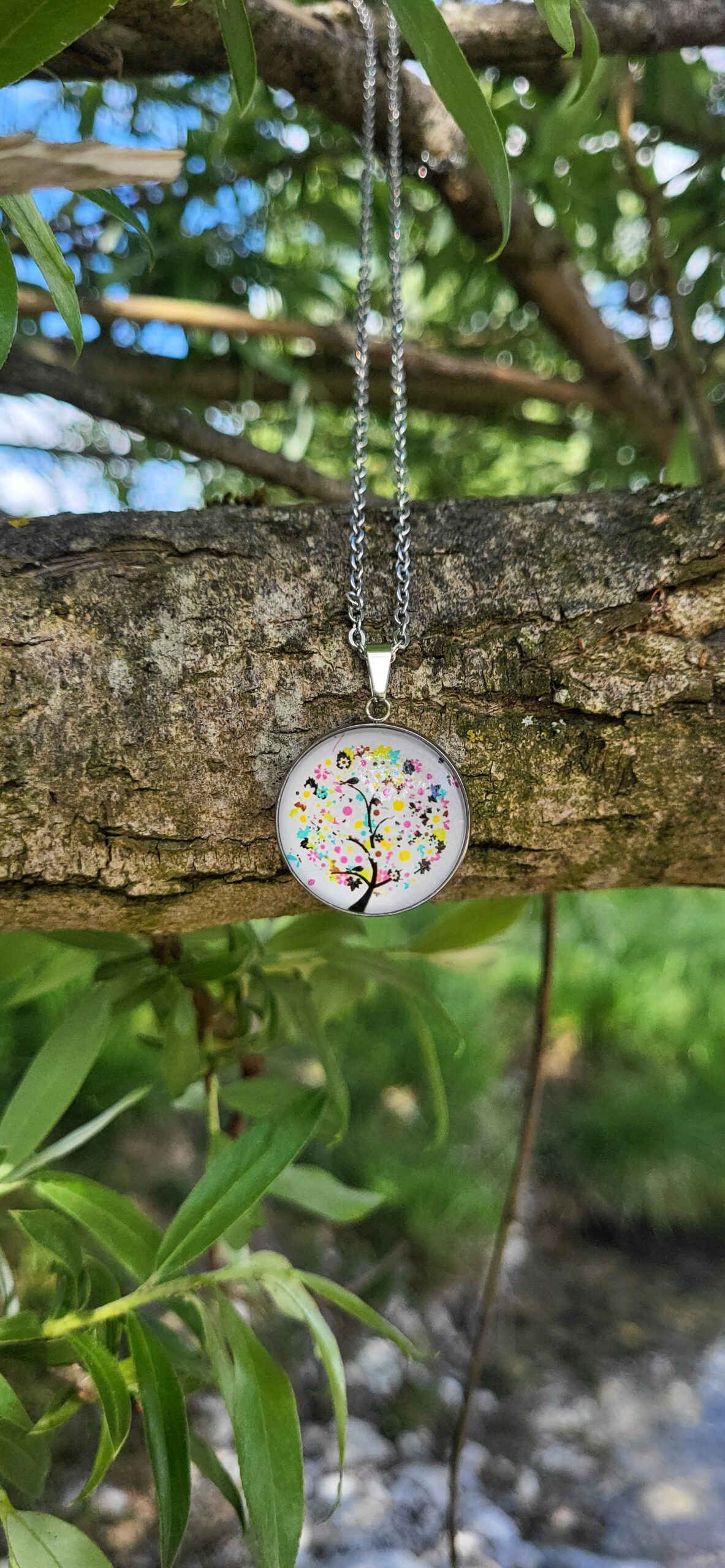 Cabochon Halskette Lebensbaum Circle