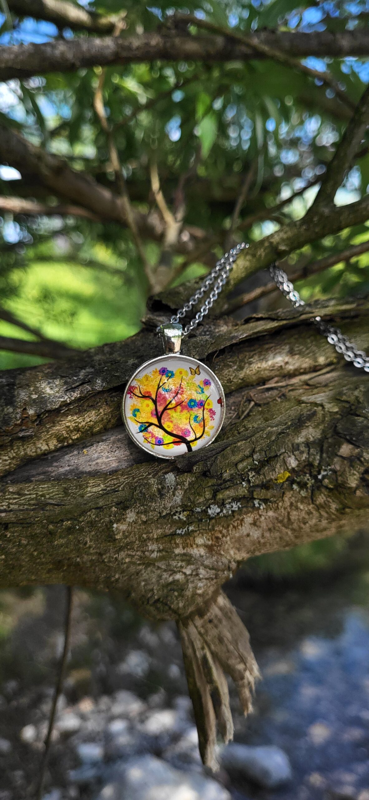 Cabochon Halskette Lebensbaum Life