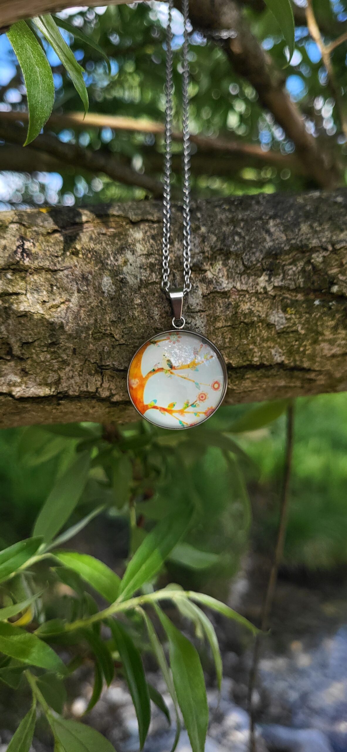 Cabochon Halskette Lebensbaum Colour