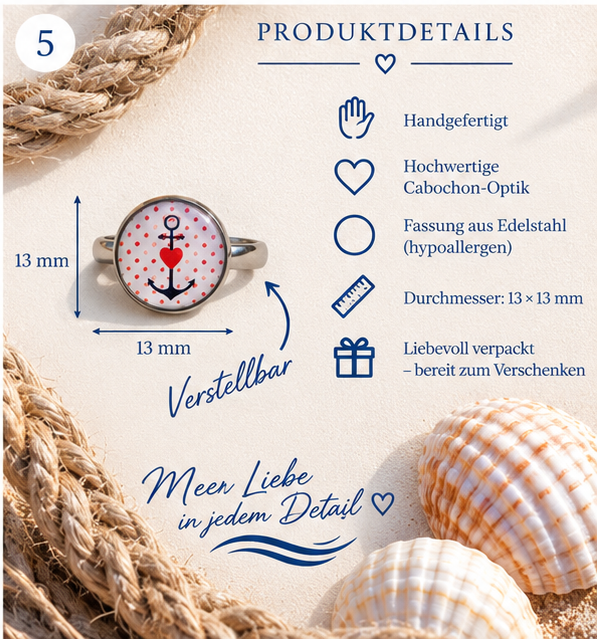 Cabochon Ring Ankerherz