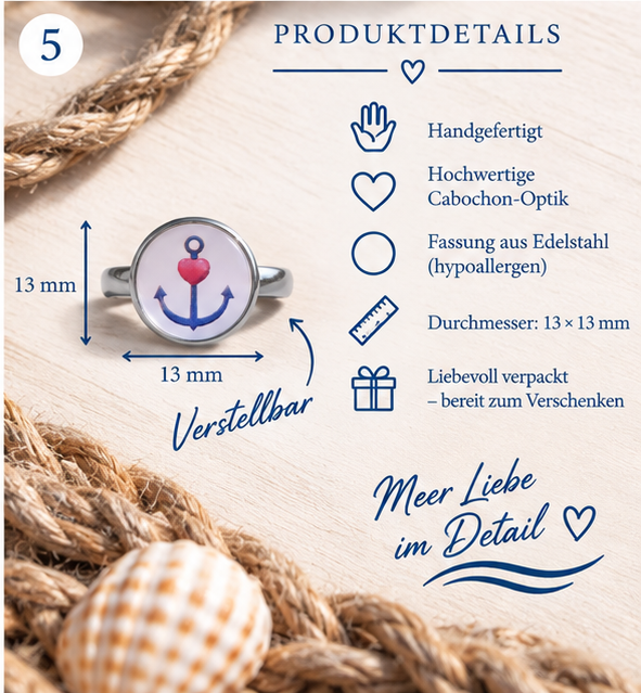 Cabochon Ring Ankerliebe