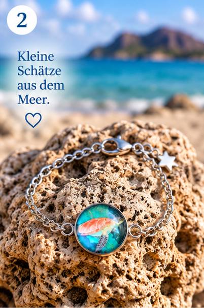 Cabochon Armkette Schildkröte
