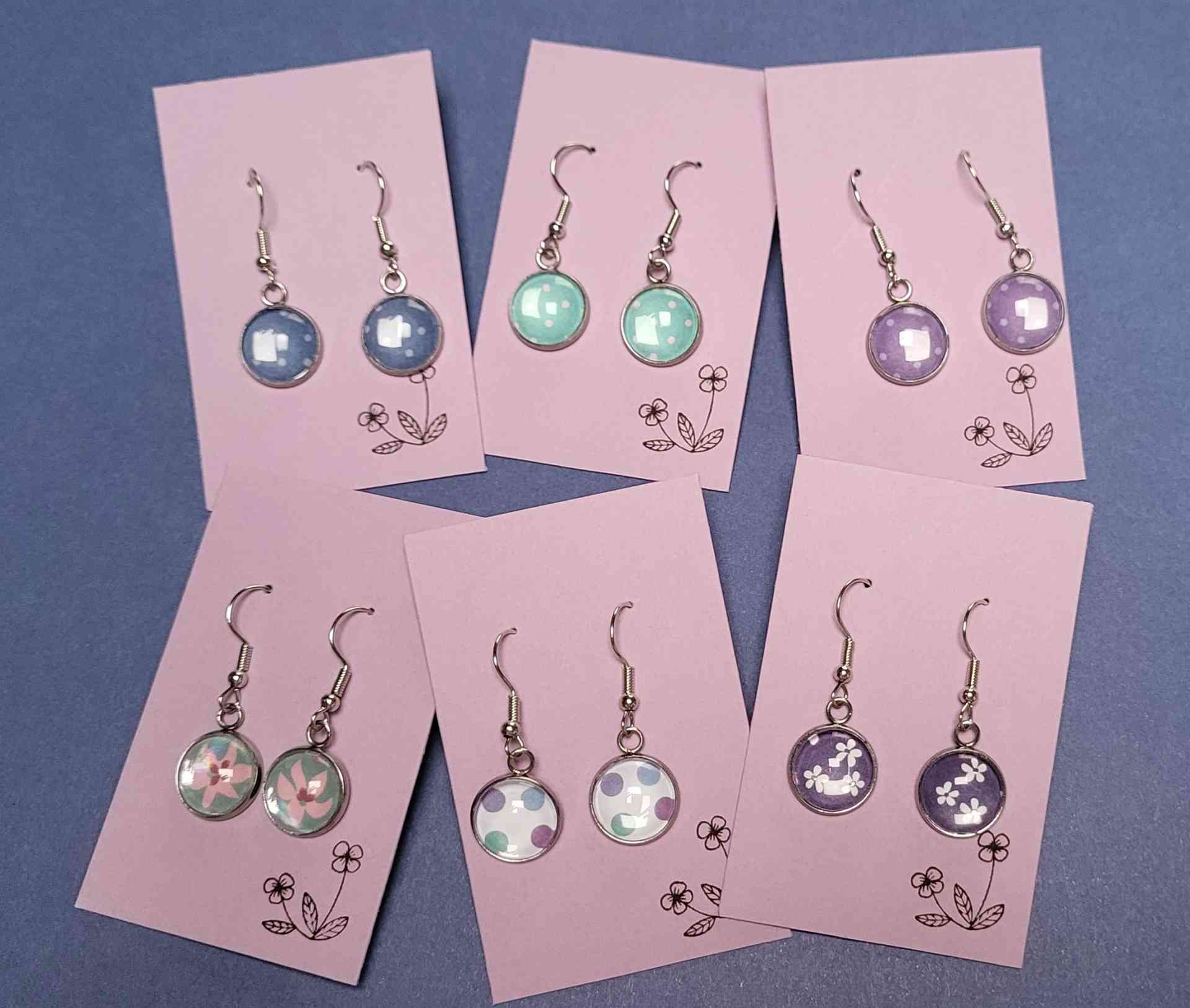 Cabochon Ohrringe Kunterbunt