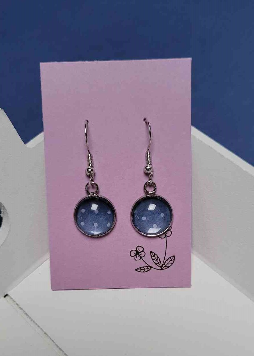 Cabochon Ohrringe Blau