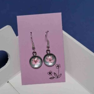 Cabochon Ohrringe Blume