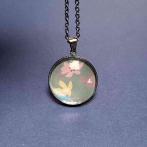 Cabochon Halskette Blume