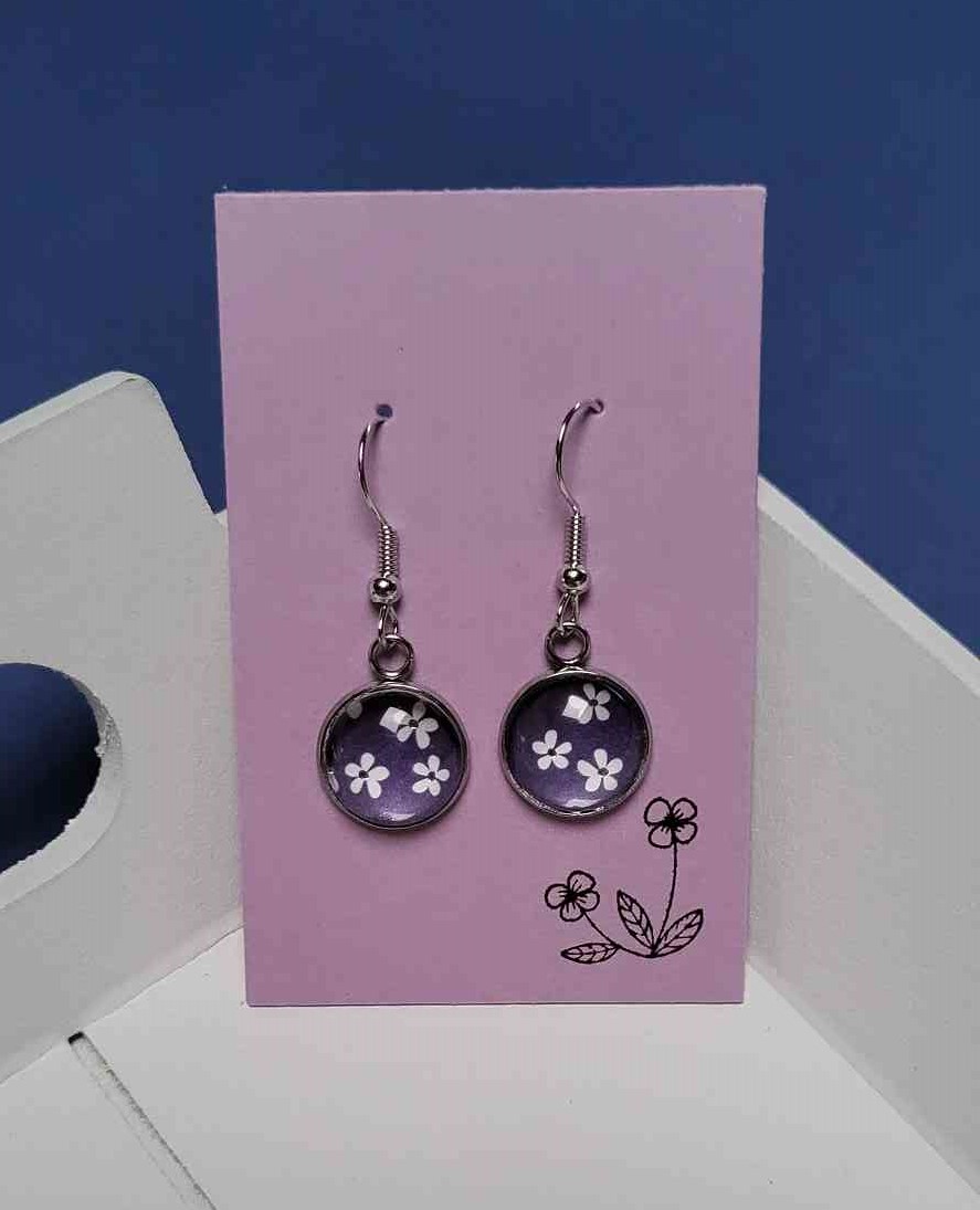 Cabochon Ohrringe Blumig