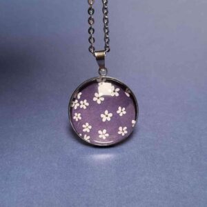 Cabochon Halskette Blumig