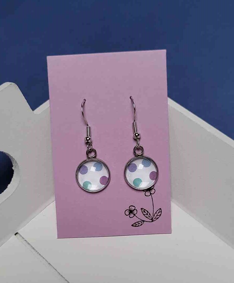 Cabochon Ohrringe Bunt