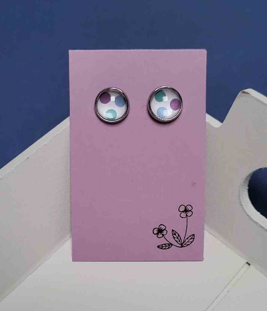 Cabochon Ohrstecker Bunt