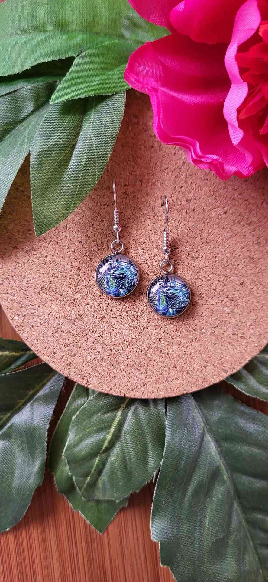 Cabochon Ohrringe Dschungel