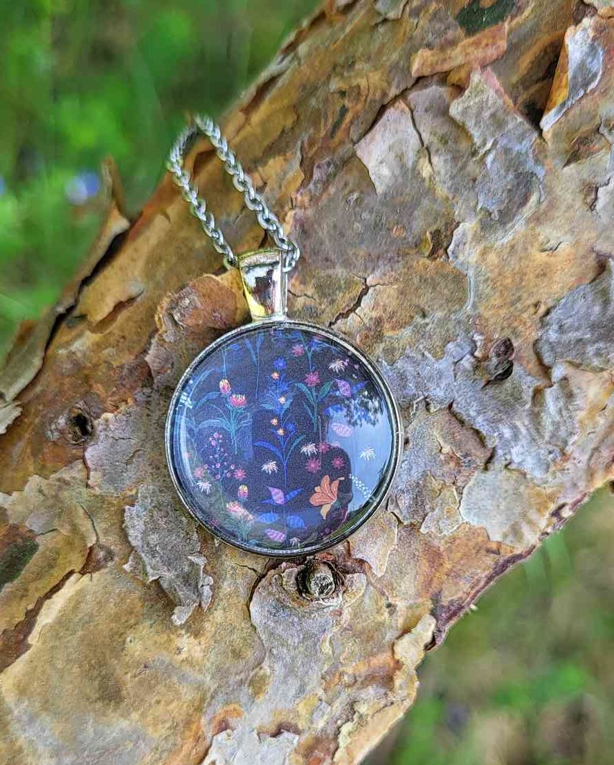 Cabochon Halskette Frühling
