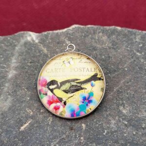 Cabochon Halskette Meise