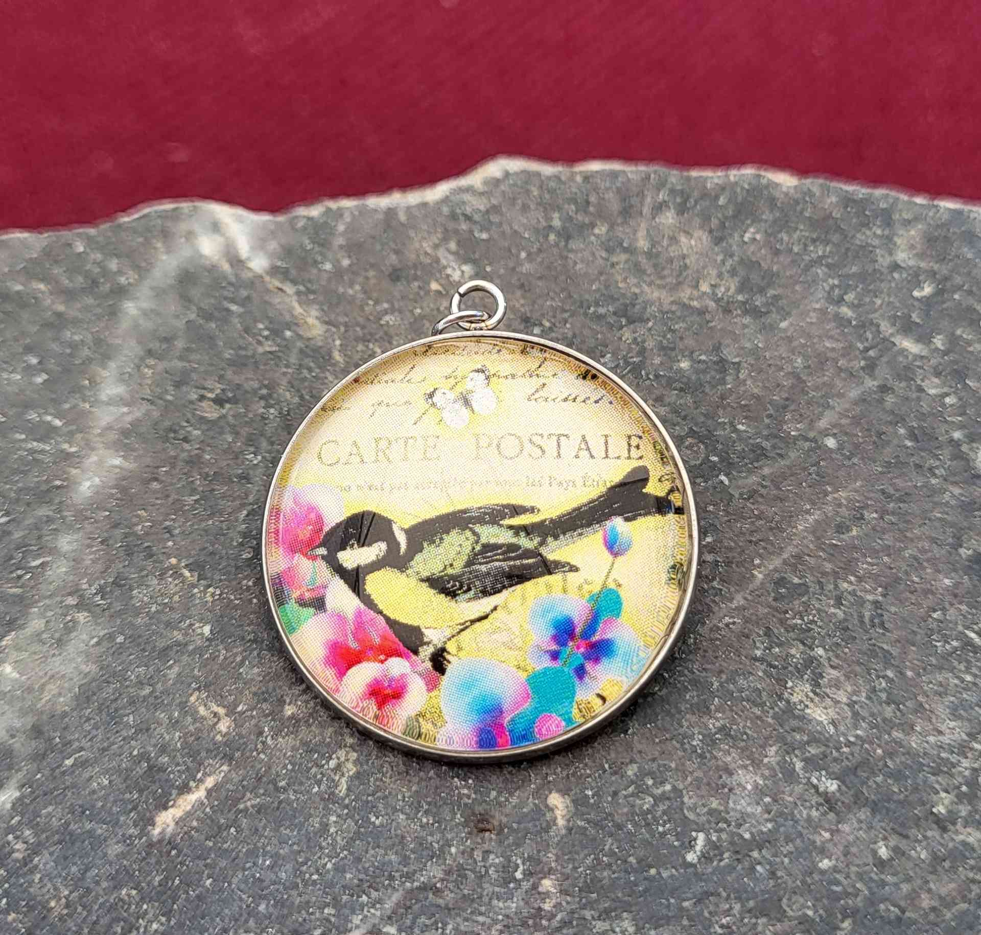 Cabochon Halskette Meise