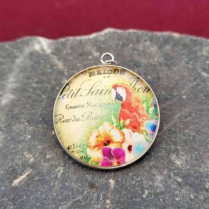 Cabochon Halskette Papagei