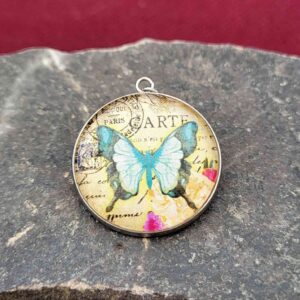 Cabochon Halskette Schmetterling