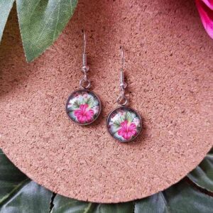 Cabochon Ohrringe Hibiskus