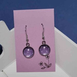 Cabochon Ohrringe Lila