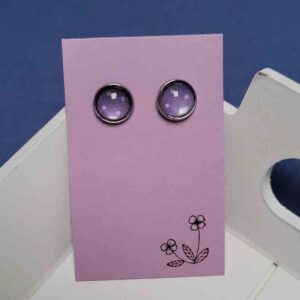 Cabochon Ohrstecker Lila