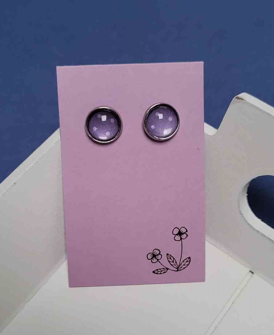Cabochon Ohrstecker Lila