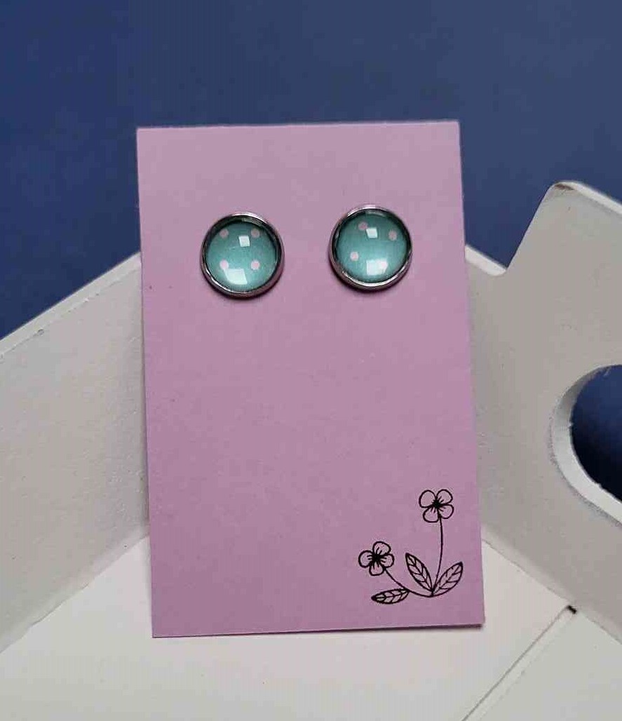 Cabochon Ohrstecker Mint