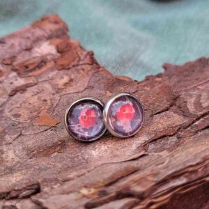 Cabochon Ohrstecker Mohn