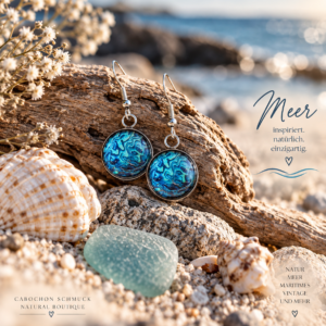 Cabochon Ohrringe Antarktischer Ozean