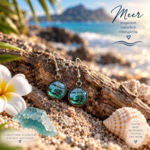 Cabochon Ohrringe Karibisches Meer