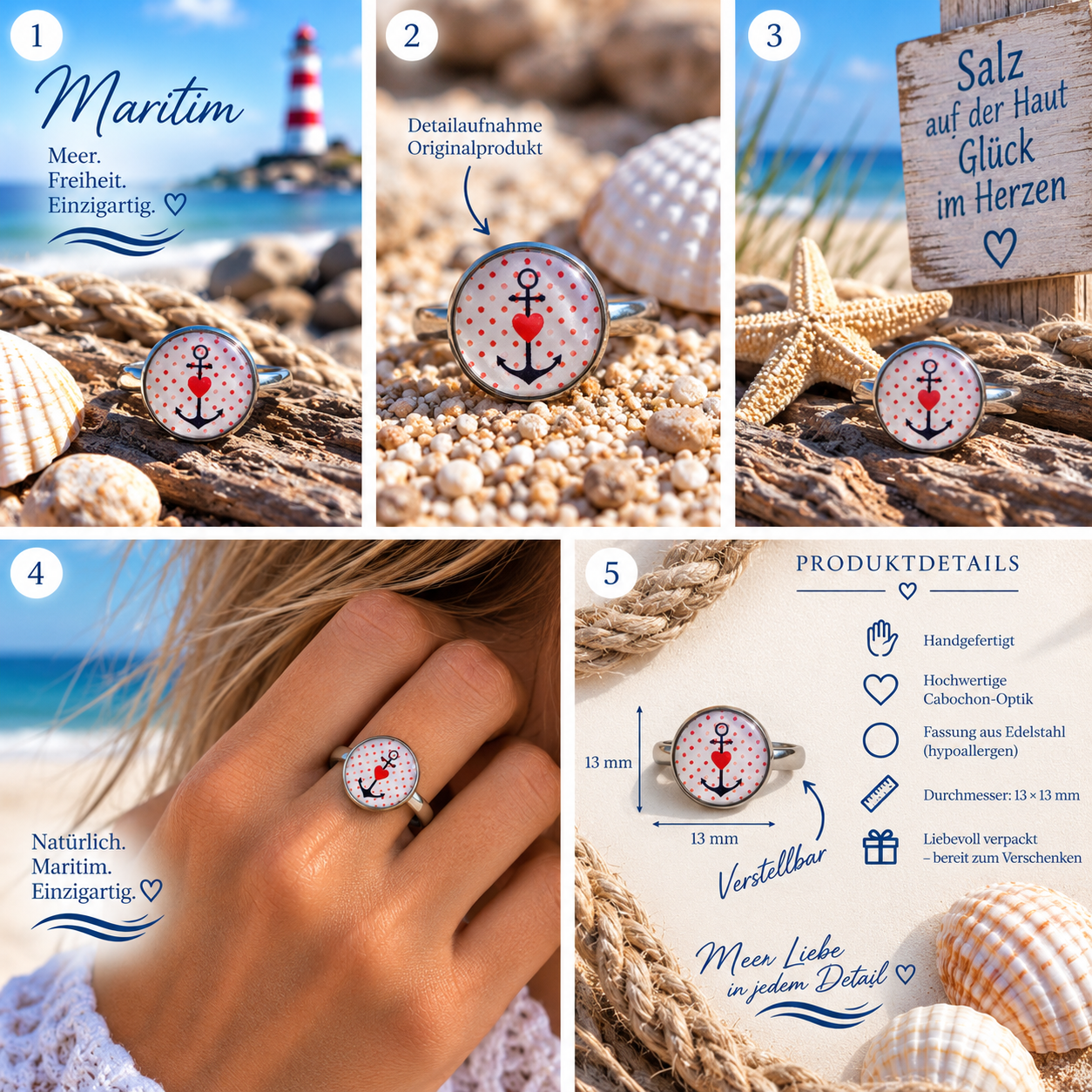 Cabochon Ring Ankerherz