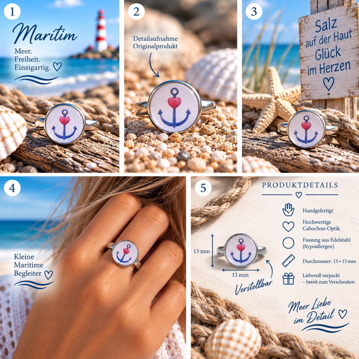 Cabochon Ring Ankerliebe