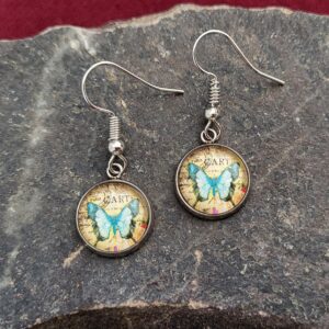 Cabochon Ohrringe Schmetterling