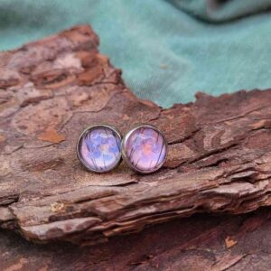 Cabochon Ohrstecker Schneeglanz
